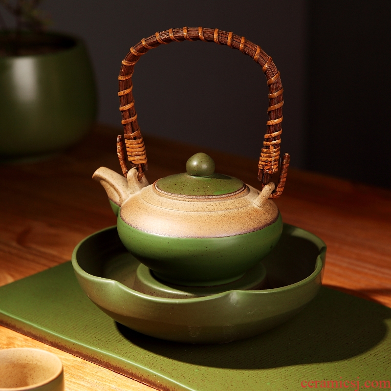 DH of jingdezhen tea service suit household ceramic teapot restoring ancient ways of a complete set of small cup tea tray was contracted coarse pottery teapot