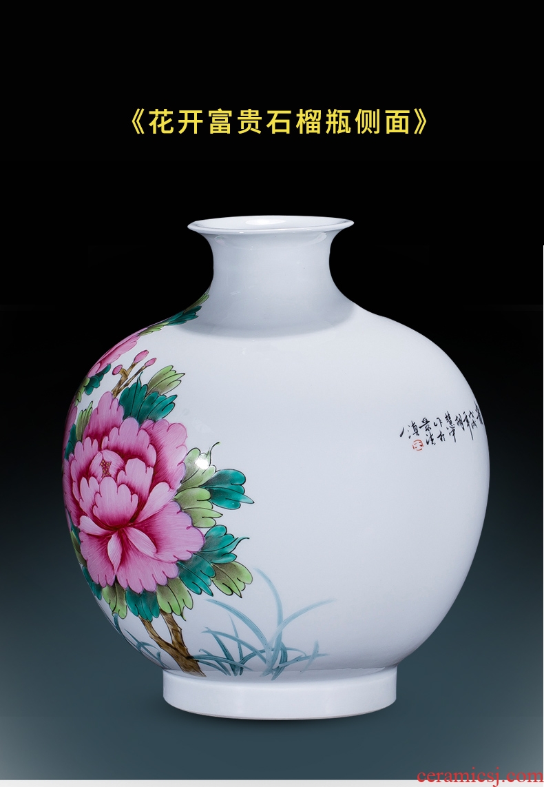 Jingdezhen famous master hand made lotus ceramics vase furnishing articles of new Chinese style decorates porch sitting room big furnishing articles