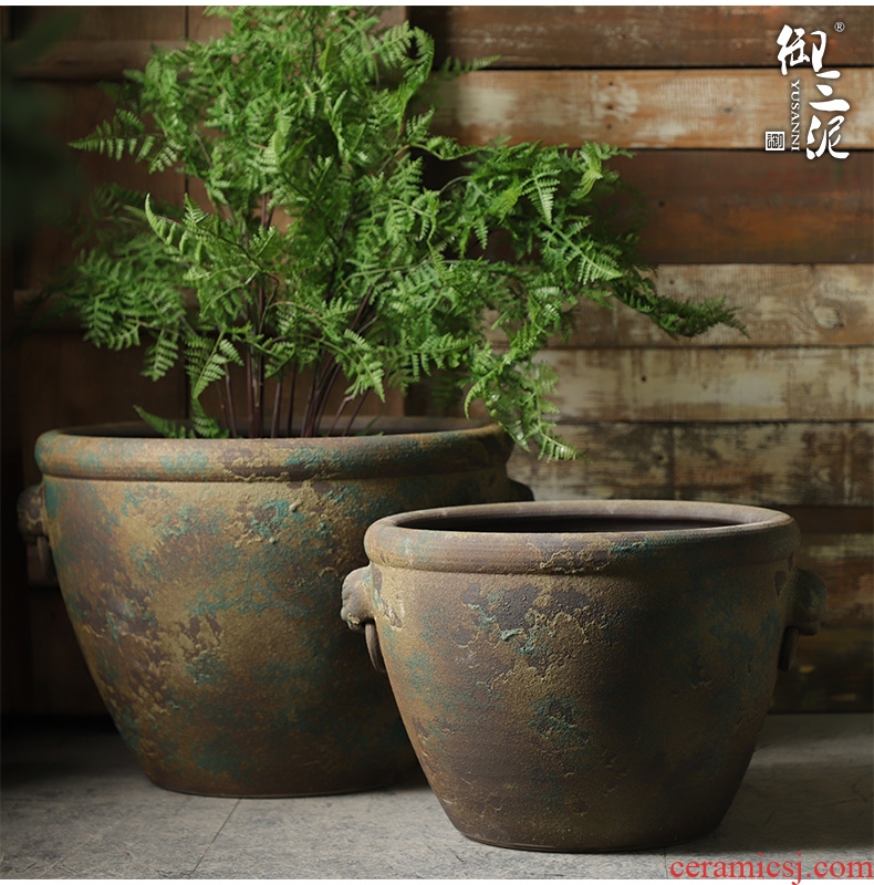 Jingdezhen chinaware bottle China Huang Longfeng home sitting room adornment is placed a thriving business of large vase - 584112132635