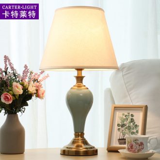 American ceramic lamp of bedroom the head of a bed lamp contracted and I creative move fashion warm light sweet American marriage room