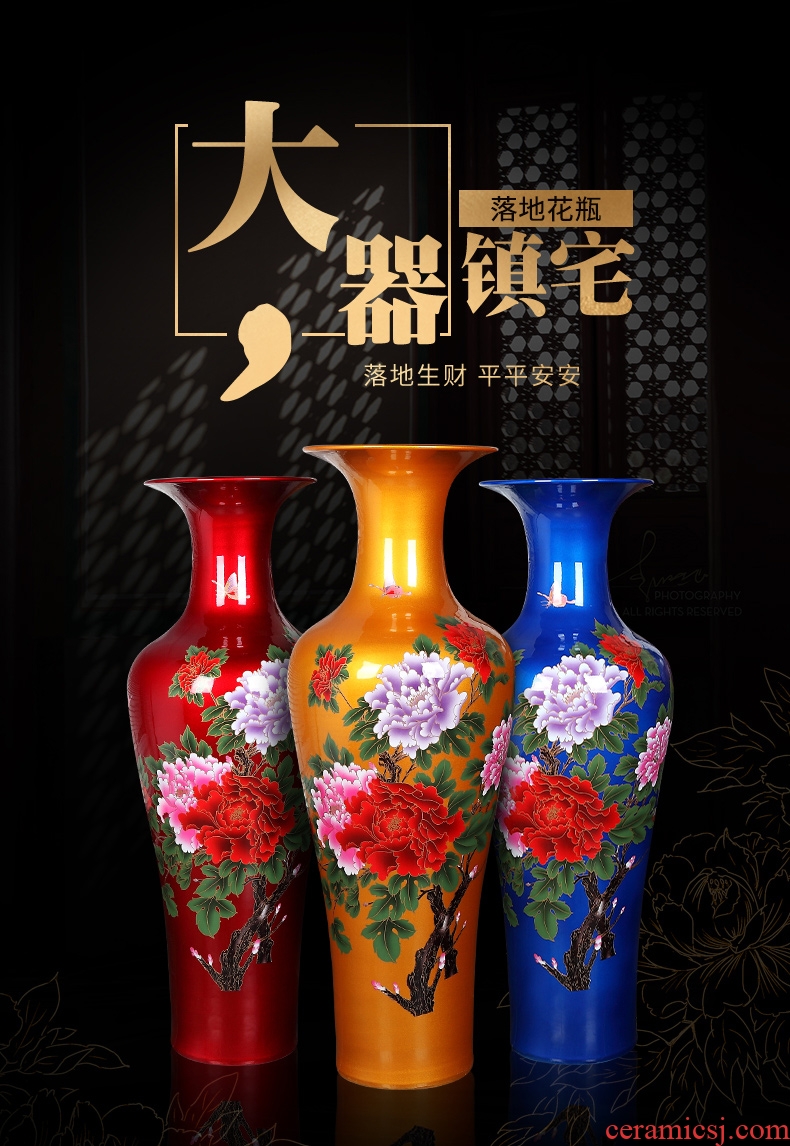 Jingdezhen ceramics manual hand - made bright future of large blue and white porcelain vase sitting room hotel decoration furnishing articles - 605621167886