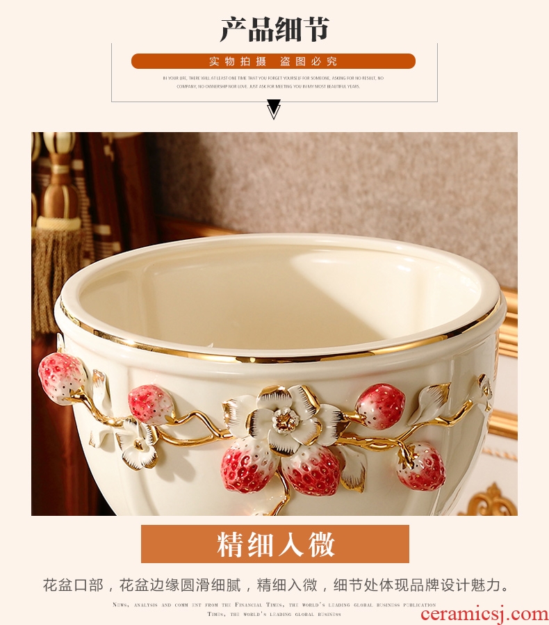 Jingdezhen ceramic vases, flower arrangement sitting room ground large dried flowers, white ceramic porcelain ornaments porch decoration - 603117594288