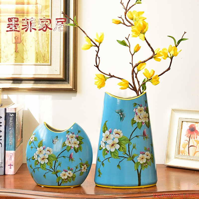 Murphy's new Chinese style ceramic hydroponic flowers vase American country living room show soft adornment flower arranging, furnishing articles
