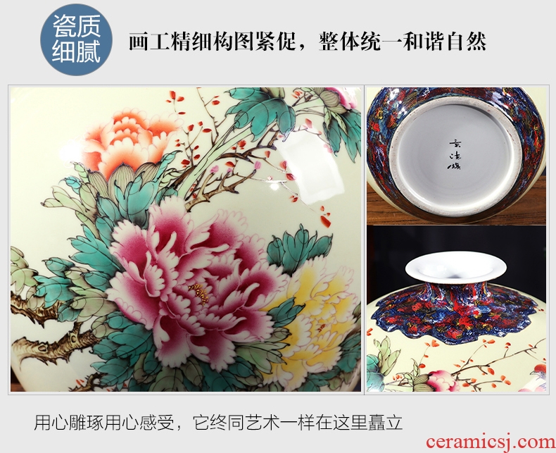 Jingdezhen ceramics of large vase household flower arrangement sitting room adornment is placed opening gifts peony large - 601462663450