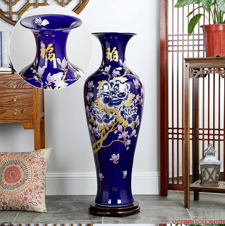 Color glaze up ceramic floor vase vase stylish sitting room hotel villa place large vases, flower arrangement - 579150106060