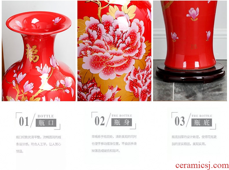 Color glaze up ceramic floor vase vase stylish sitting room hotel villa place large vases, flower arrangement - 579150106060