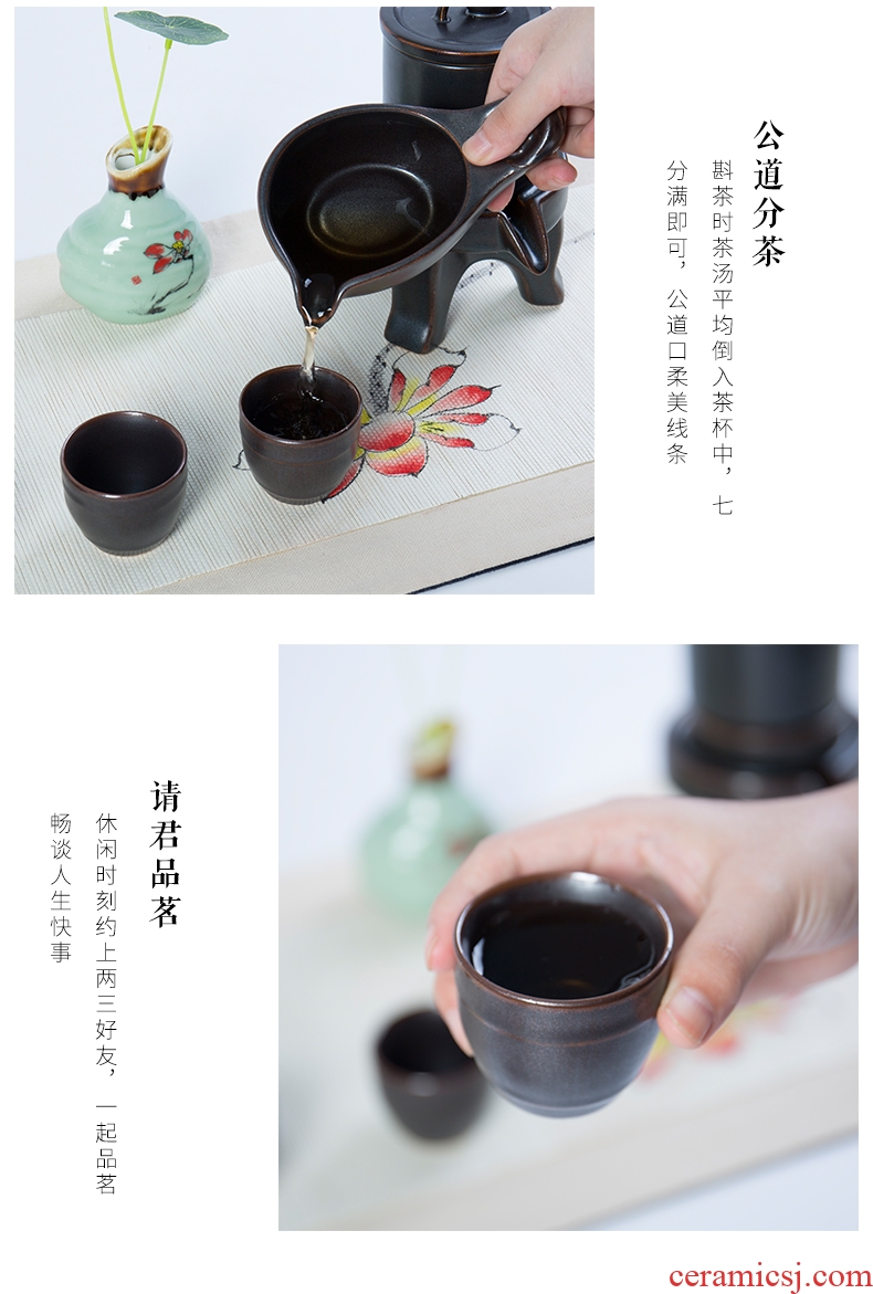 Fit ronkin semi - automatic tea set teapot household kung fu tea cups contracted ceramic tea set