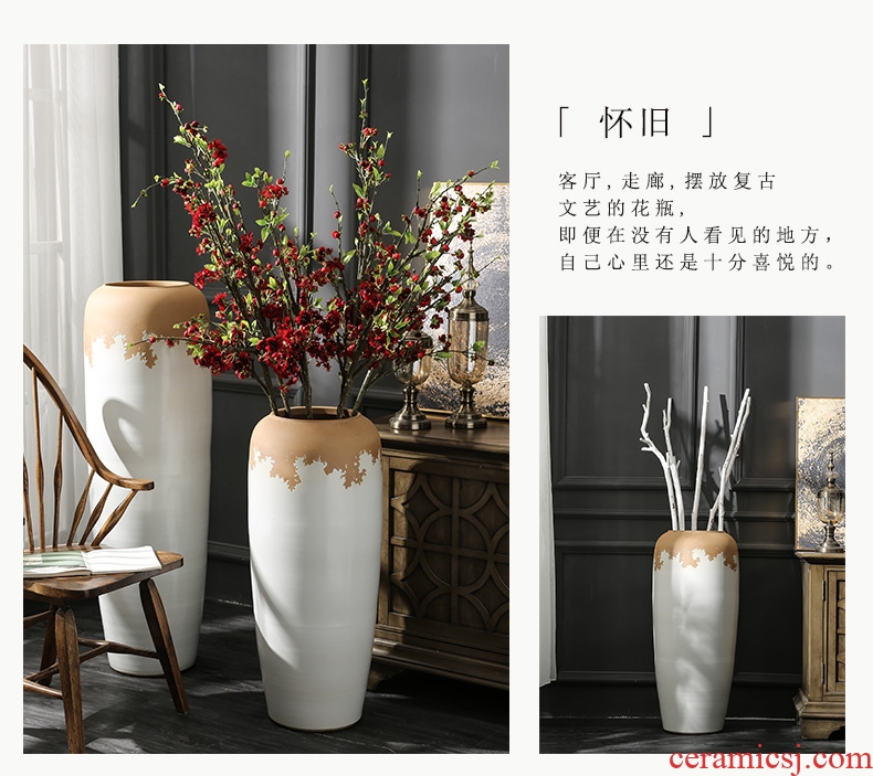 Nordic breeze ground ceramic vase planting dry flower is placed contracted and I sitting room flower arranging flowers large household decoration - 575695039910