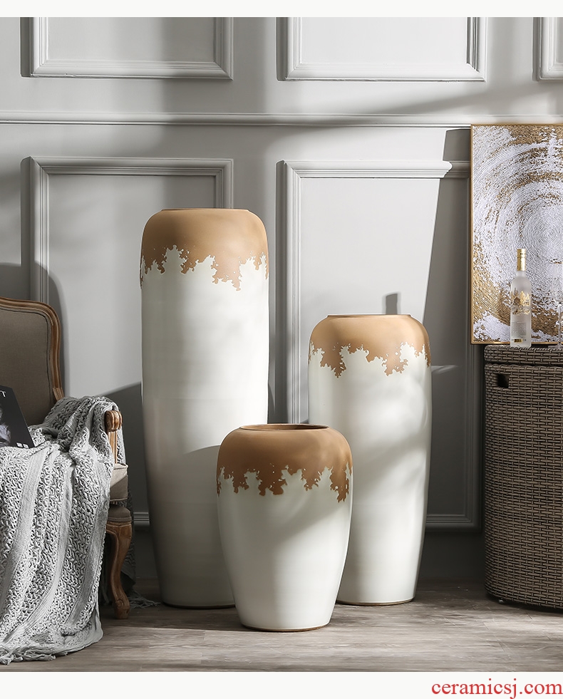 Jingdezhen ceramics big vase live TV ark gourd landing place to live in the sitting room porch decoration - 575695039910