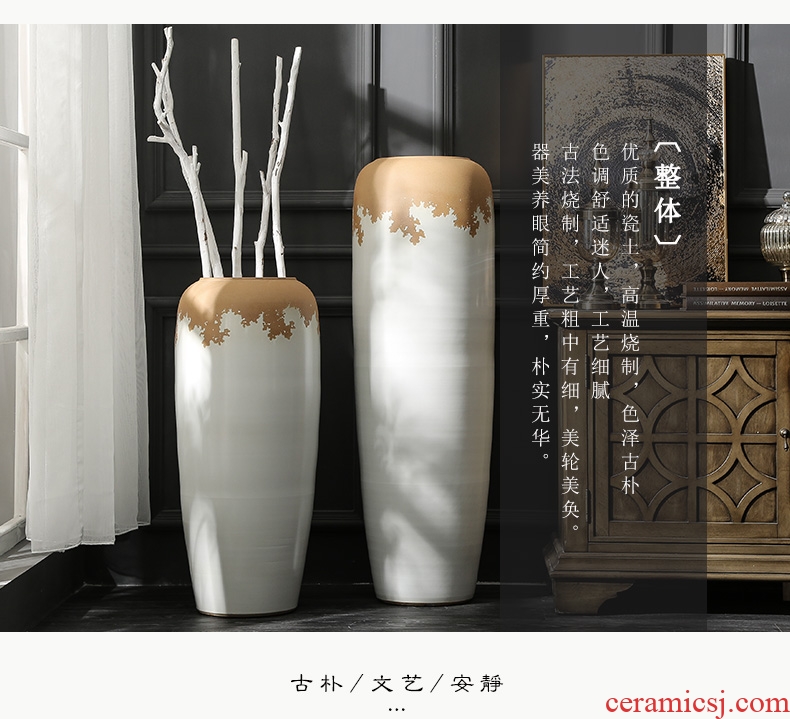 Jingdezhen ceramics big vase live TV ark gourd landing place to live in the sitting room porch decoration - 575695039910