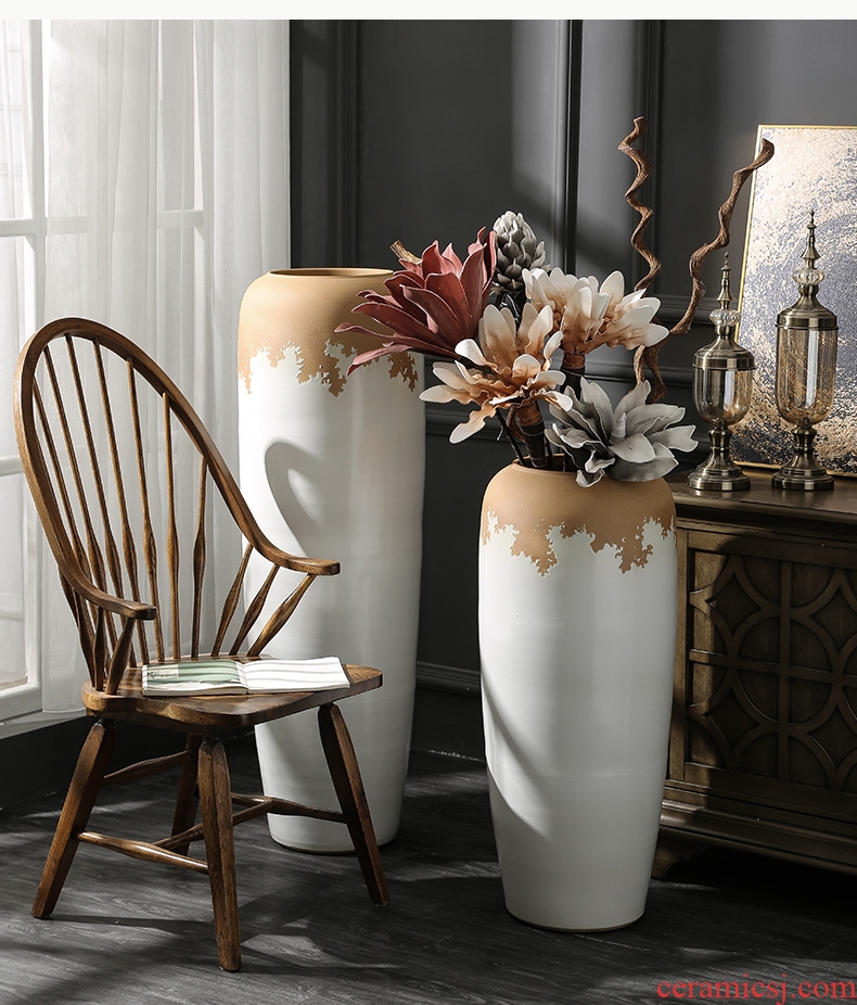 Ceramic vases, flower arrangement sitting room place I and contracted to restore ancient ways the dried ou landing big flowerpot jingdezhen porcelain - 575695039910