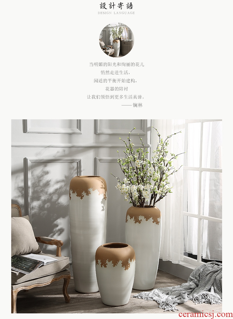 Nordic breeze ground ceramic vase planting dry flower is placed contracted and I sitting room flower arranging flowers large household decoration - 575695039910