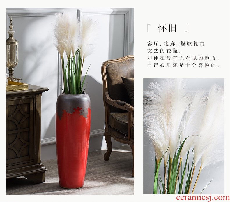 Jingdezhen ceramics China red peony vase of large Chinese style living room hotel decoration furnishing articles clearance - 577307587790