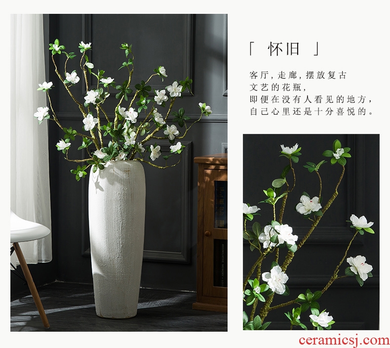 Antique hand - made porcelain of jingdezhen ceramics youligong double elephant peach pomegranate flower vase decoration - 552731892305
