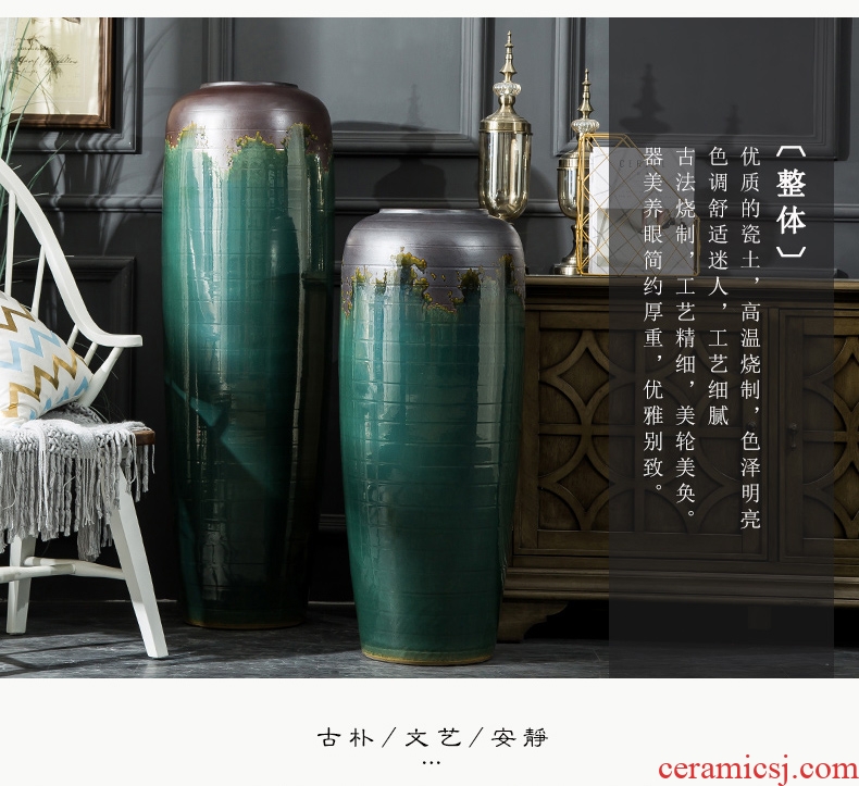 Antique hand - made porcelain of jingdezhen ceramics youligong double elephant peach pomegranate flower vase decoration - 579344035691
