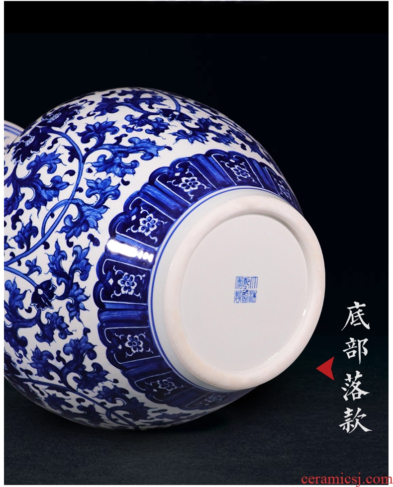 Better sealed up with jingdezhen ceramic antique nine big vase pastel peach tree furnishing articles rich ancient frame decoration - 558600363876