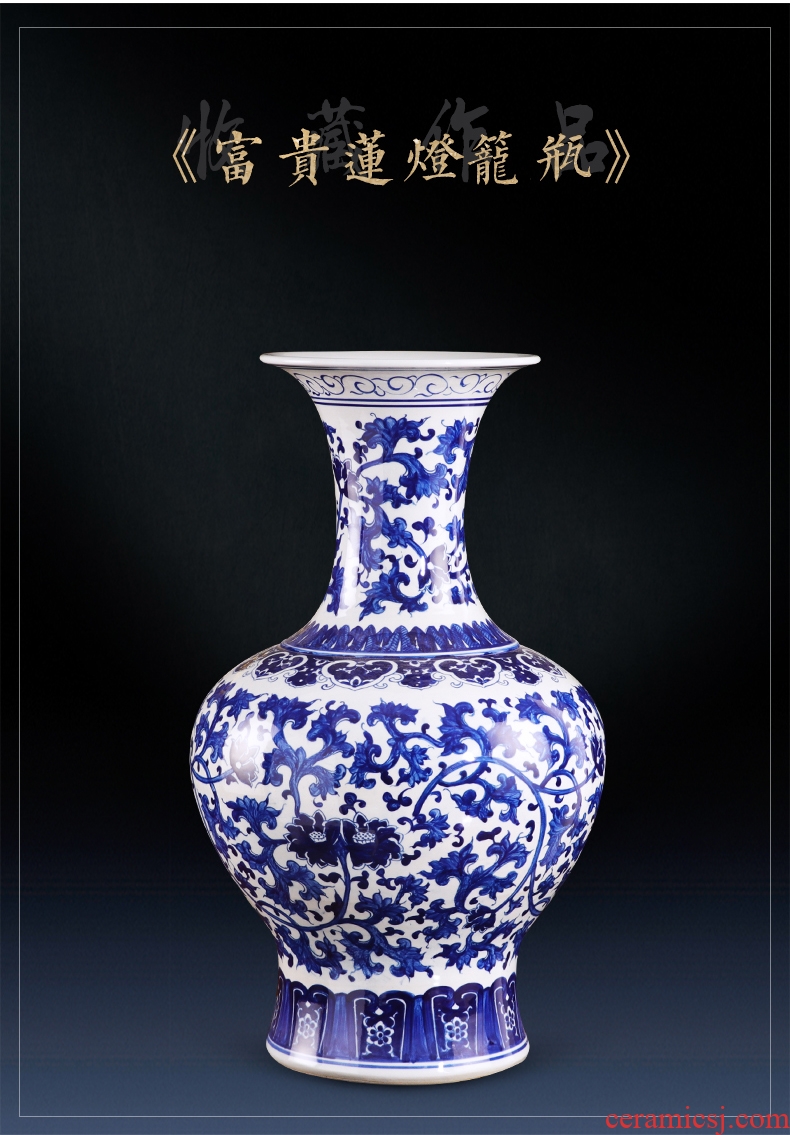 Jingdezhen ceramic hotel lobby hall decoration flower implement between example of large vase store sitting room flowers - 558600363876