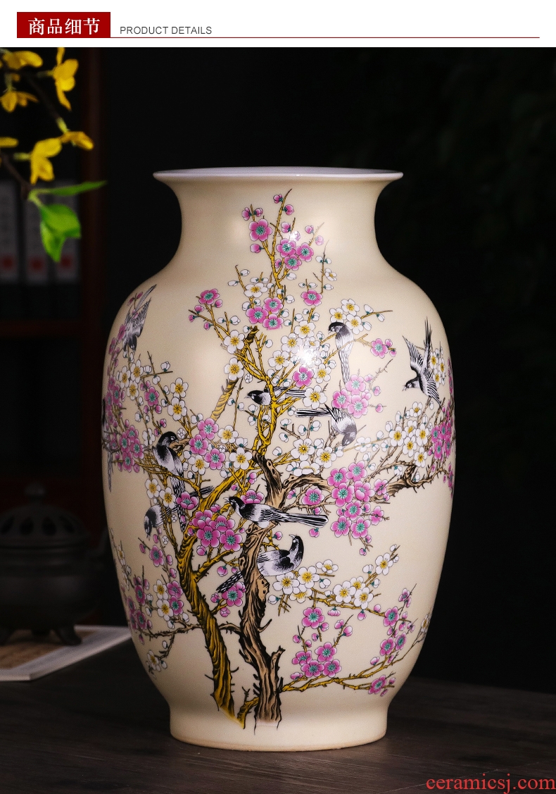 Jingdezhen ceramic vase landing fashion China red peony vases, home furnishing articles sitting room - 42155239218