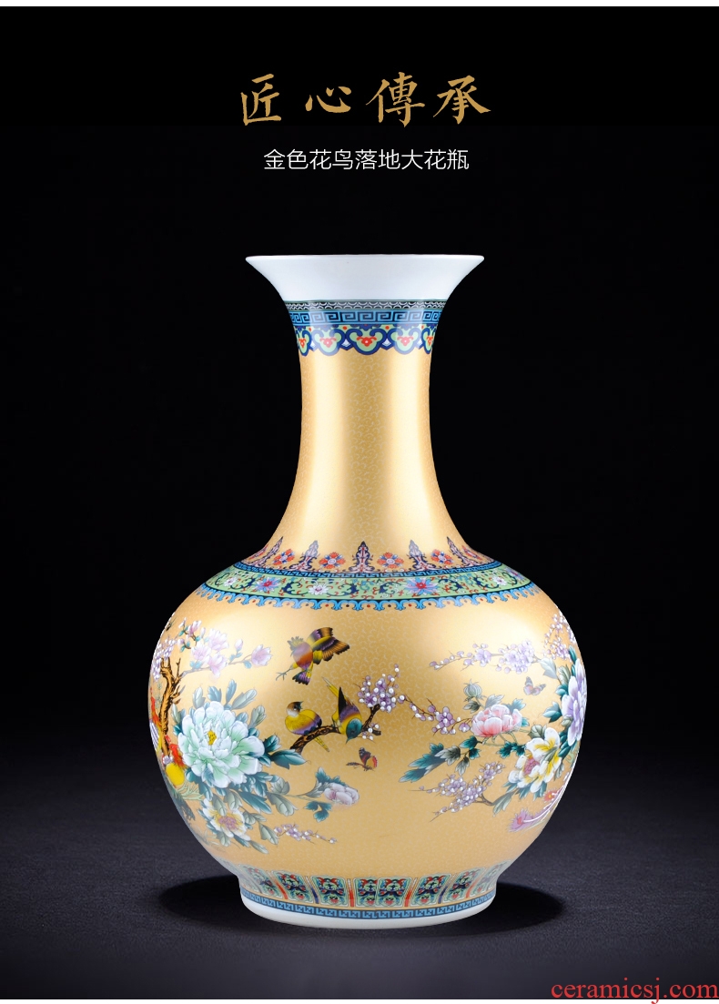 Jingdezhen ceramic vase big sitting room place floor hotel opening gifts guest - the greeting pine modern decor - 37376920269