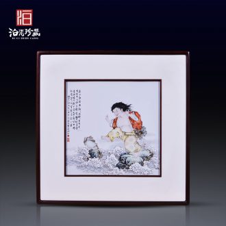 Jingdezhen ceramic hand-painted bang drama spittor study background wall paint decoration painting the sitting room dining-room wall porcelain plate painting