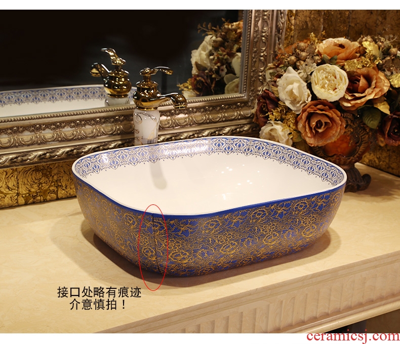 European square on the ceramic basin sink basin bathroom sinks art basin of wash one contracted household