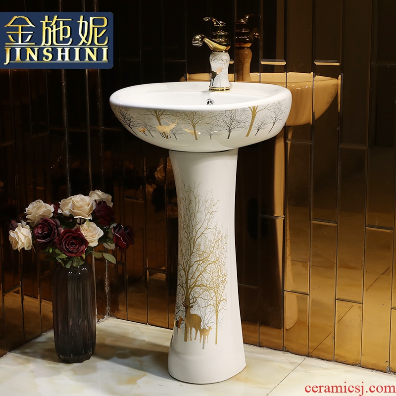Vertical column column type lavatory Jane European ceramic lavabo toilet basin basin, wash gargle the console