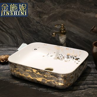 On the ceramic basin of Chinese style restoring ancient ways of household square fashion art toilet lavabo for wash dish washing basin