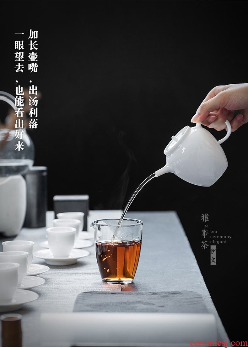 Evan ceramic jade porcelain tea sets suit household modern teapot teacup contracted Japanese tea ceremony gift boxes