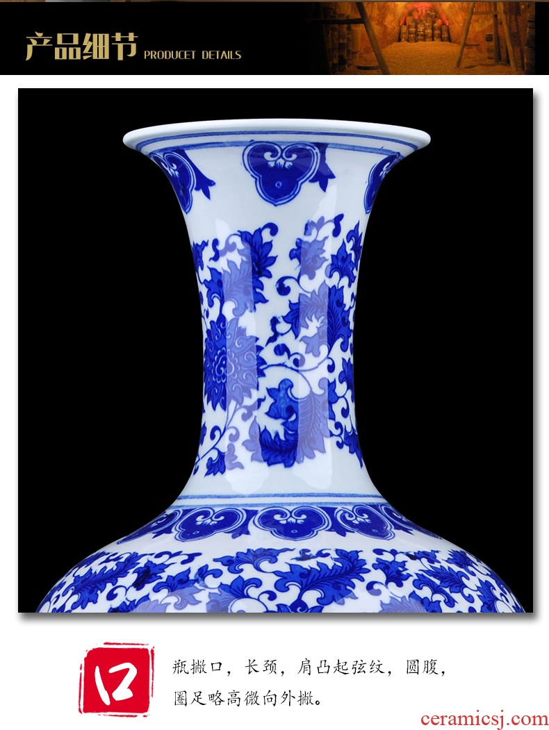 Jingdezhen ceramic hand - made pastel ensemble of large vase home sitting room hotel Chinese large - sized furnishing articles - 41957125026