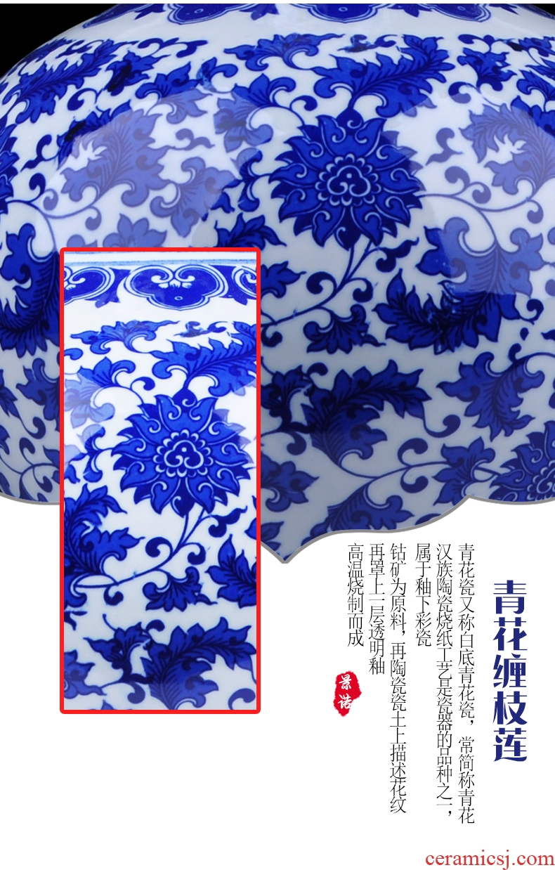 Jingdezhen ceramic hand - made pastel ensemble of large vase home sitting room hotel Chinese large - sized furnishing articles - 41957125026
