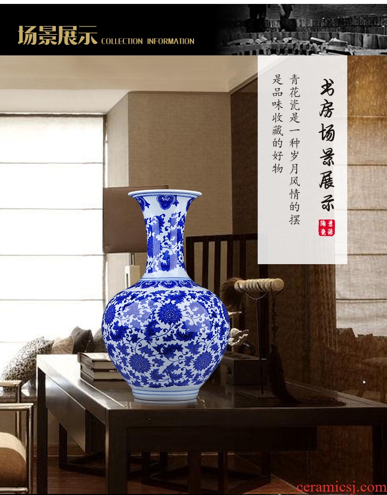 Jingdezhen ceramic flower implement archaize up open piece of large vases, modern home decoration sitting room place flower arrangement - 41957125026