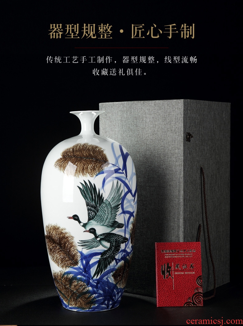 Jingdezhen ceramics hand - made archaize beaming big name plum bottle vase new Chinese flower arranging sitting room adornment is placed - 578295548737