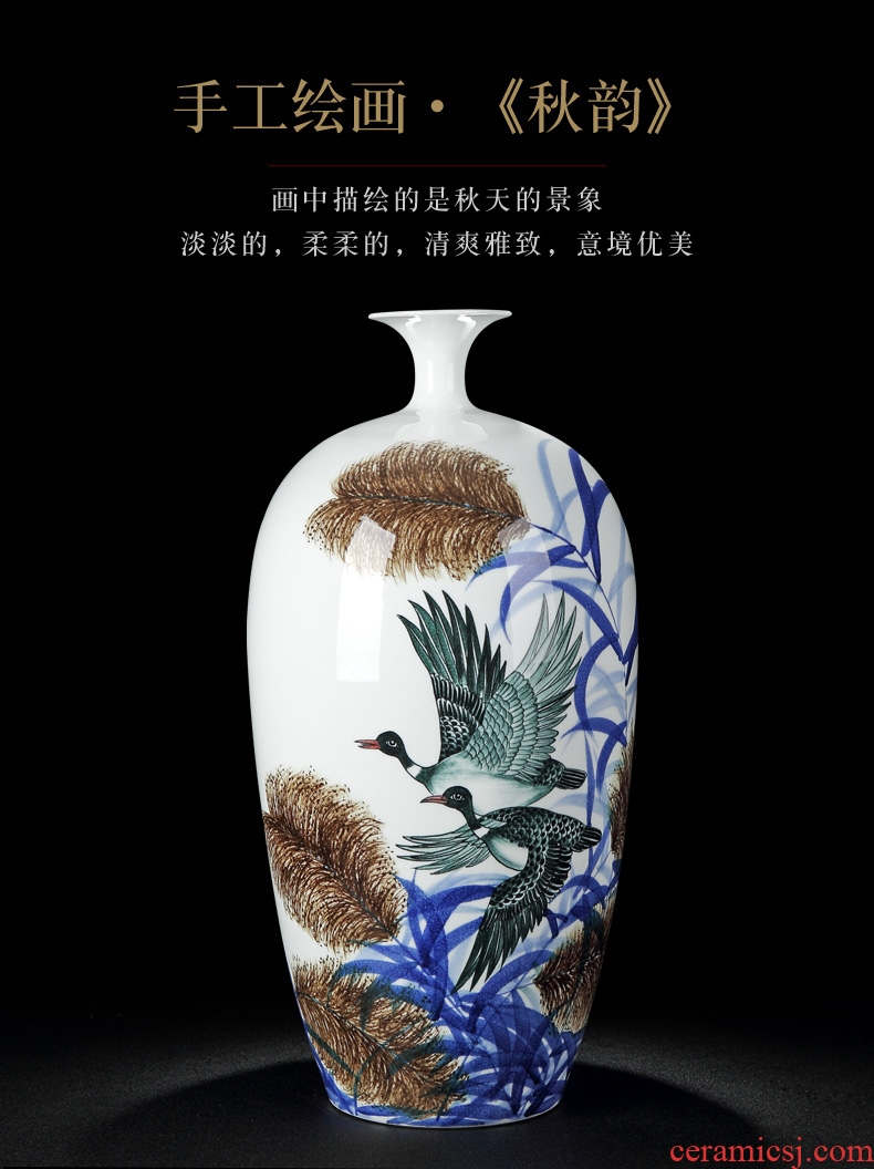 Jingdezhen ceramics hand - made archaize beaming big name plum bottle vase new Chinese flower arranging sitting room adornment is placed - 578295548737