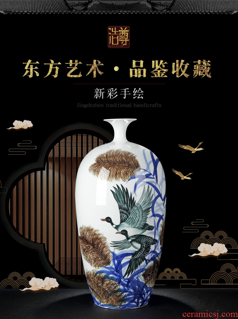 Jingdezhen ceramics hand - made archaize beaming big name plum bottle vase new Chinese flower arranging sitting room adornment is placed - 578295548737