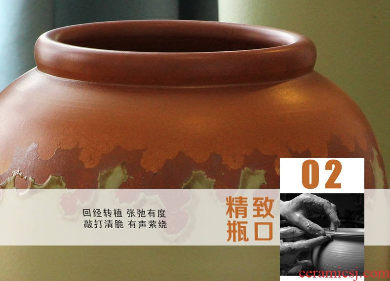 Jingdezhen ceramics powder enamel peony flowers precious gourd of large vases, modern Chinese style household furnishing articles - 534927796042