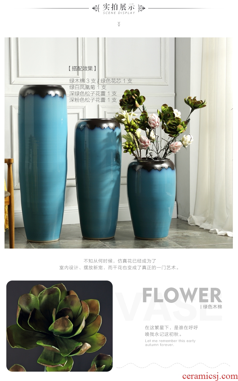 Jingdezhen ceramic hotel villa covers ground vase manual POTS dry flower, flower implement the sitting room is big flower arranging furnishing articles - 579555869495