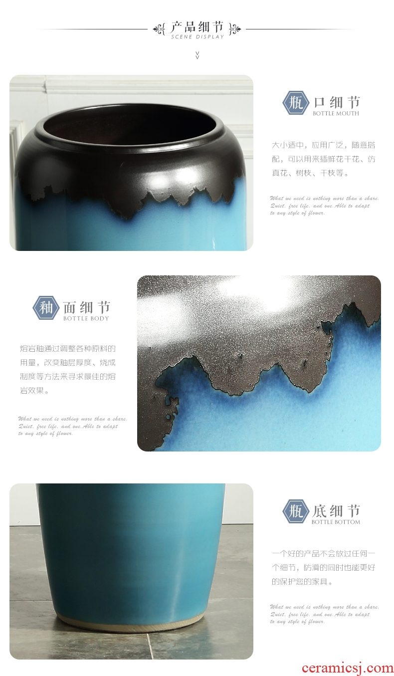 Jingdezhen ceramics of large vase household wine cabinet decoration living room TV cabinet office furnishing articles - 579555869495
