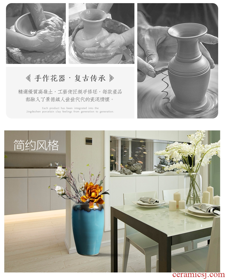 Furnishing articles sitting room vase landed European - style jingdezhen ceramics high dry lucky bamboo I and contracted large style - 579555869495