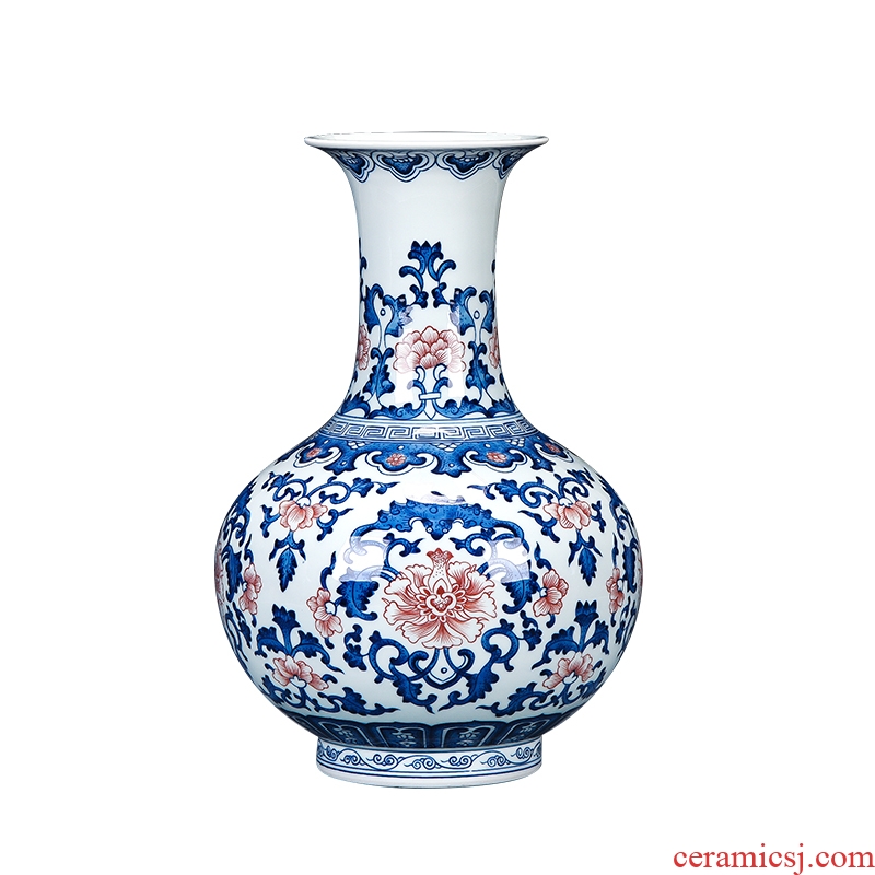 Jingdezhen antique hand - made ceramics from the qianlong classical Chinese blue and white porcelain vase sitting room adornment handicraft furnishing articles