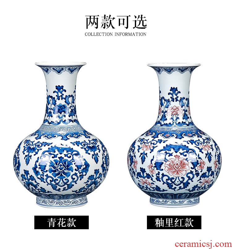 Jingdezhen antique hand - made ceramics from the qianlong classical Chinese blue and white porcelain vase sitting room adornment handicraft furnishing articles