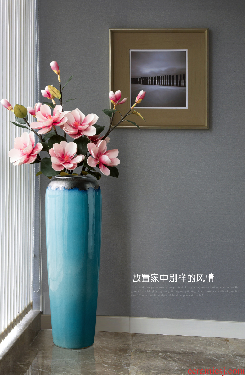 Jingdezhen ceramics of large vases, hand - made of blue and white porcelain hotel opening gifts sitting room adornment is placed - 596156612049