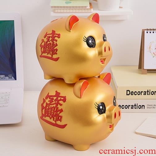 Blue "lucky money" lucky girls and men's and women's birthday gift ceramic pig boy child pink pig piggy bank storage tanks