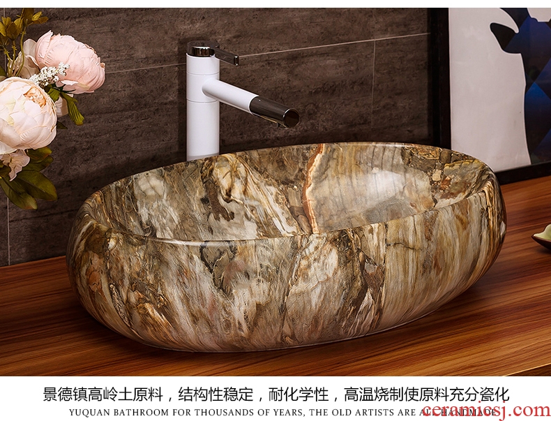 Ceramic lavabo hotel bathroom wash gargle basin faucet sets of archaize sinks the balcony on the home plate