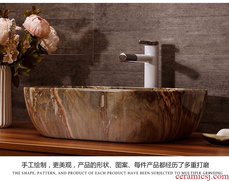 Ceramic art stage basin hotel toilet lavabo, basin faucet suit European marble sinks
