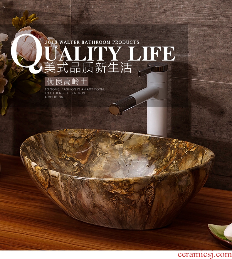 The stage basin bathroom home wash basin hotel suit with small size ceramic art water lavatory basin