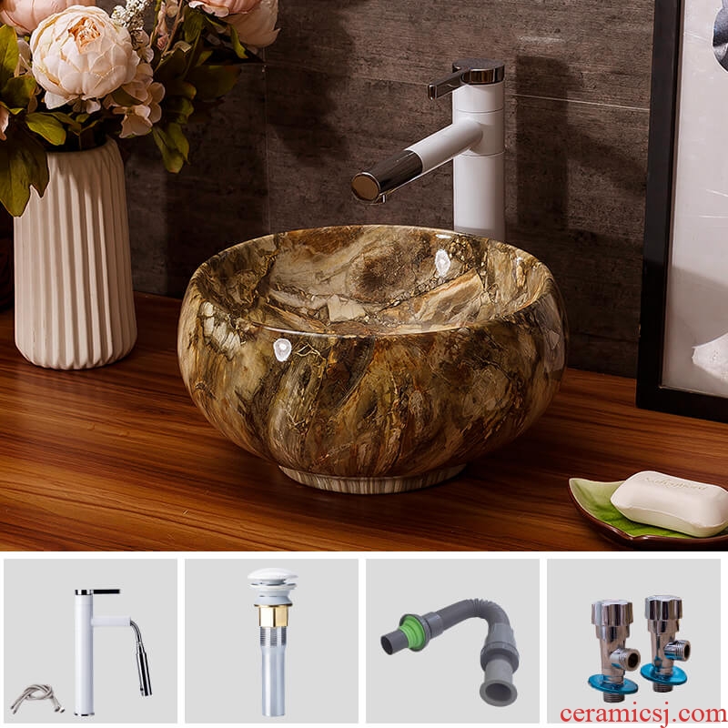 Domestic toilet lavabo hotel lavatory faucet water suits for round basin basin of ceramic art on the stage