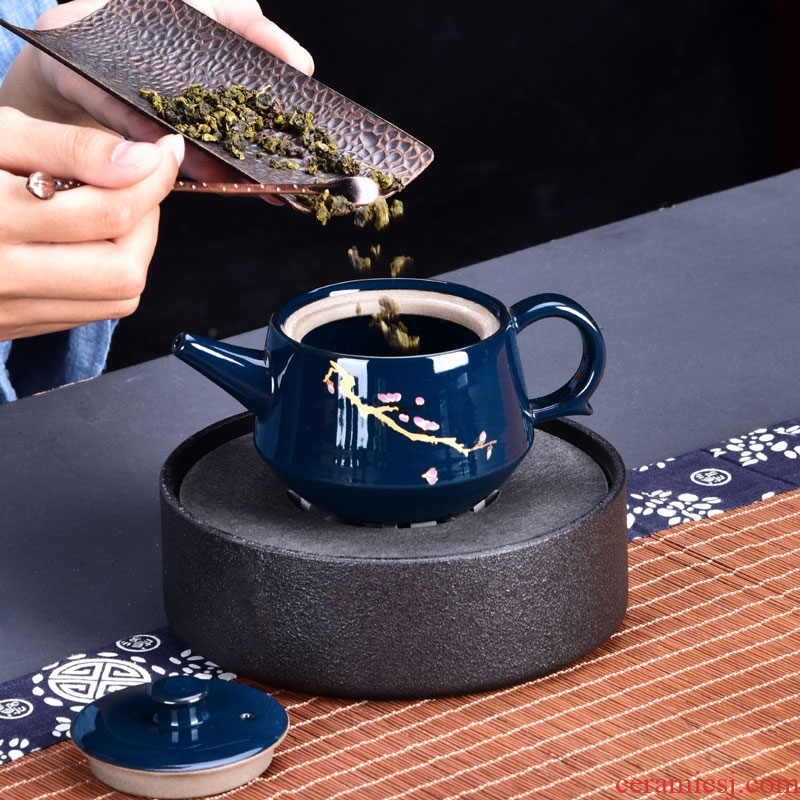HaoFeng ceramic kung fu tea set suit household contracted teapot teacup tea sea tureen tea accessories) group