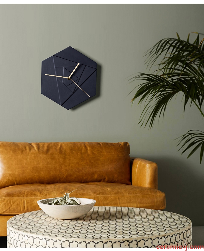 The Nordic clock ins I and contracted creative home sitting room wall clock marca dragon color clay ceramic wall act The role ofing clock move