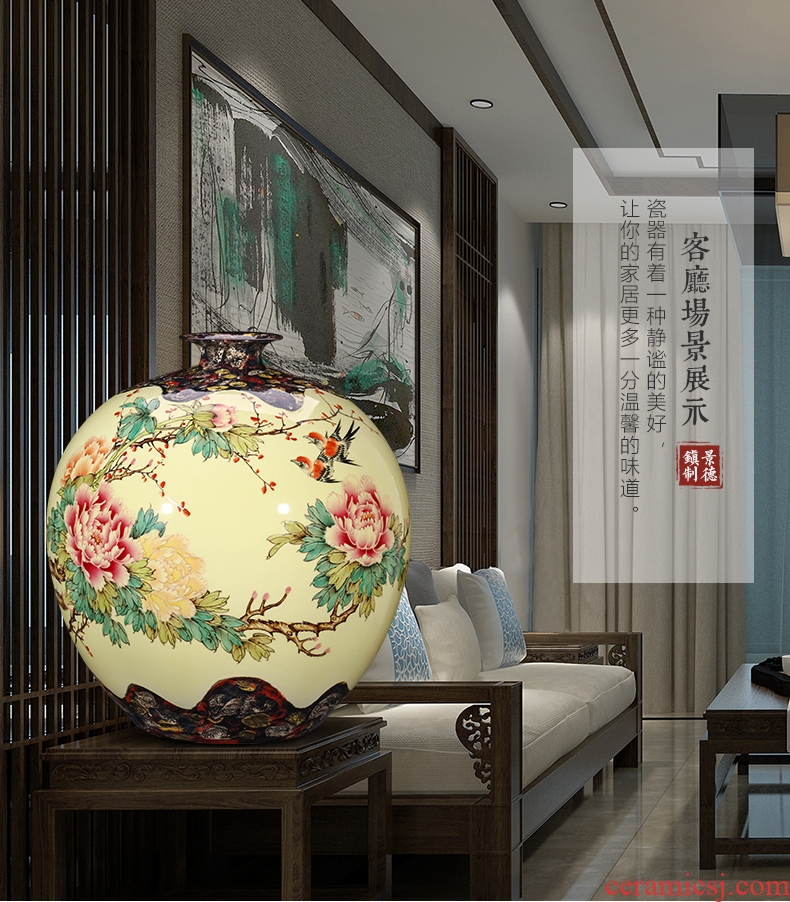 Jingdezhen ceramics of large vases, flower arranging large new Chinese style home sitting room adornment TV ark, furnishing articles - 597933156181