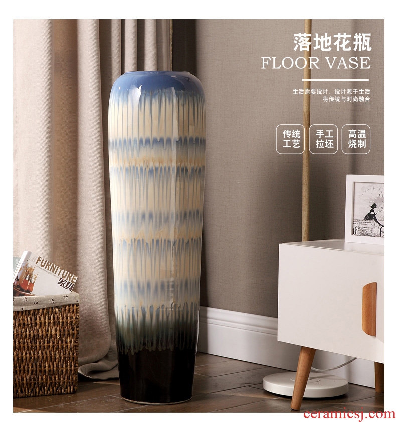 Jingdezhen ceramic furnishing articles adornment that occupy the home sitting room of large vase flower arranging hotel European modern vase - 566223352819
